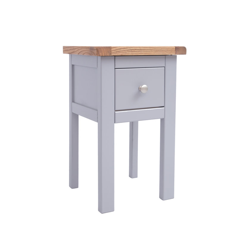 Snelson 35cm W Plywood / Laminate Board Bedside Table, Grey/Silver