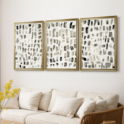 ABSTRACT Series DLXV - Toile tendue avec châssis sur mesure - 3 pièces