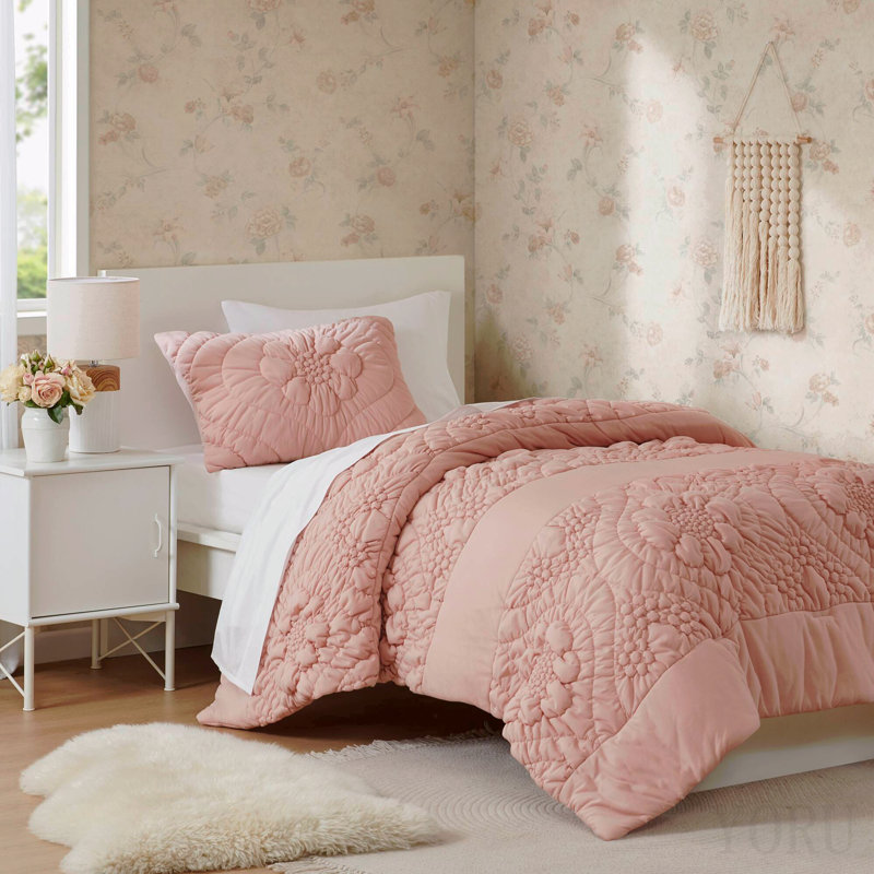 2-Piece Twin Comforter Set,Pink