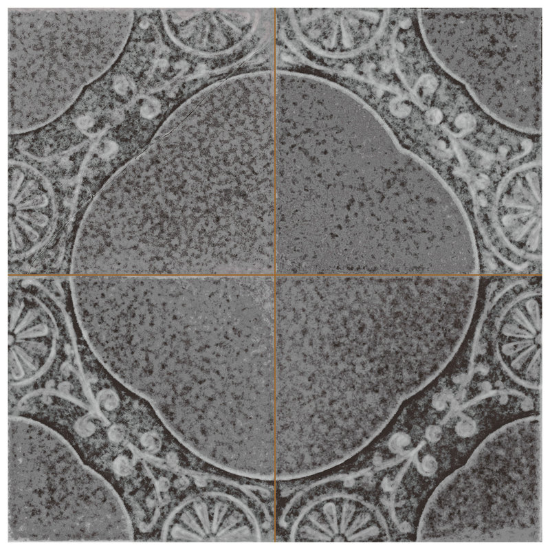 Kings Jaipur 17-5/8 In. X 17-5/8 In. Ceramic Floor And Wall Tile, Black