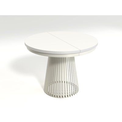 Extendable Round Metal Base Dining Table