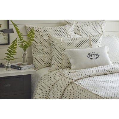 Polka Dot Black Cotton Duvet Cover