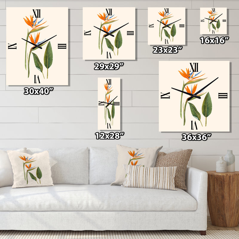 Horloge murale Strelitzia, Moyen