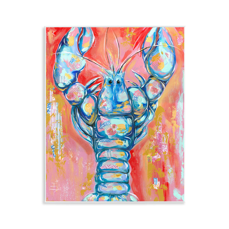  Abstract Patchwork Lobster Wall Plaque Art by Estelle Grengs