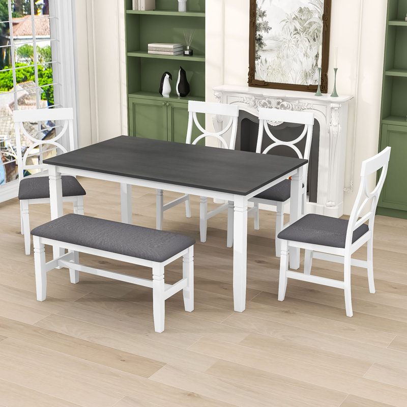 Ensemble repas pour 6 personnes Rapert, Blanc, Gris / blanc