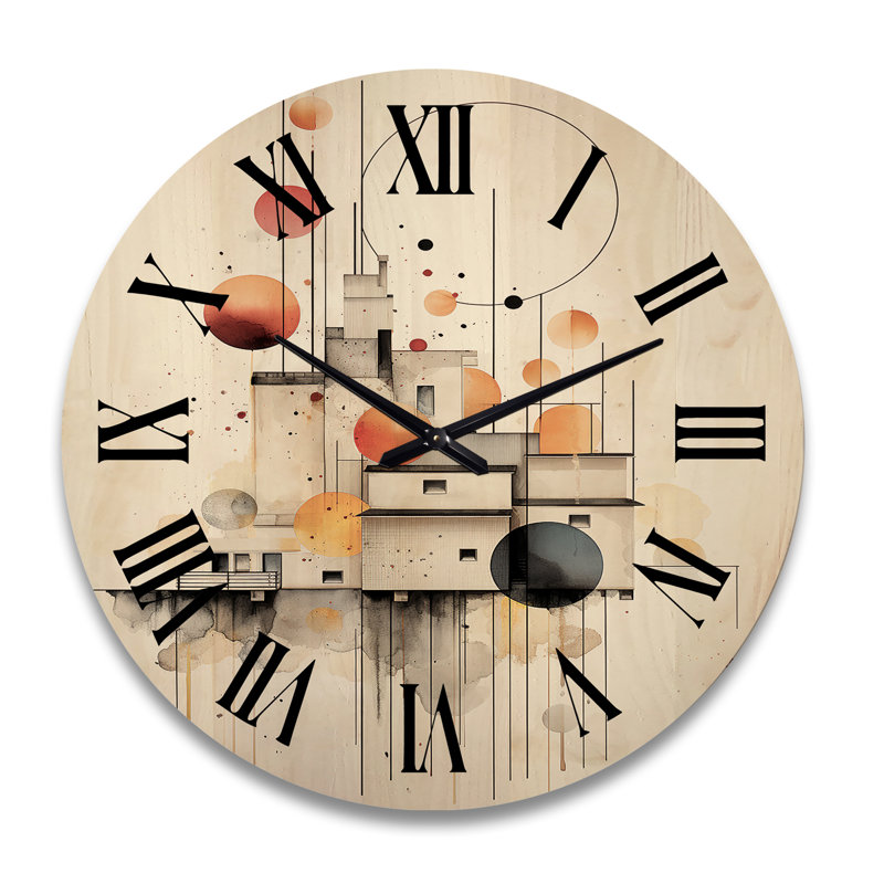 Horloge murale géante moderne en bois Discovery, Très grand