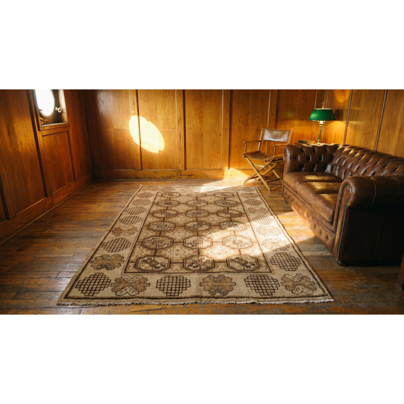 Tapis géométrique antique Khotan East Turkestan