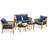 Iyone Wicker 4 - Person Patio Conversation Set with Cushions