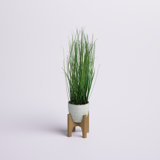 Faux Onion Grass Grass in Ceramic Pot