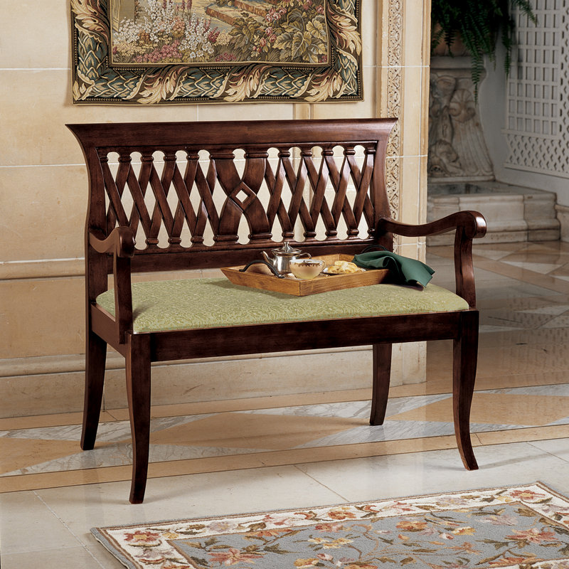 Dayton Upholstered Mahogany Bench