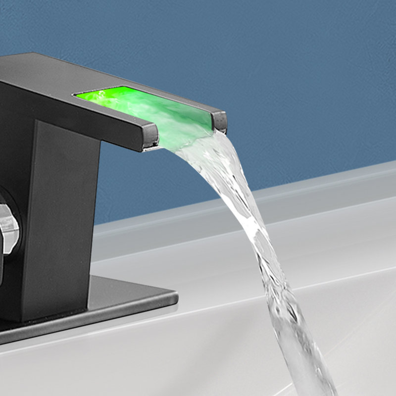 Topcraft  Single Handle Single Hole Bathroom Sink Faucet with Base Plate, Matte Black