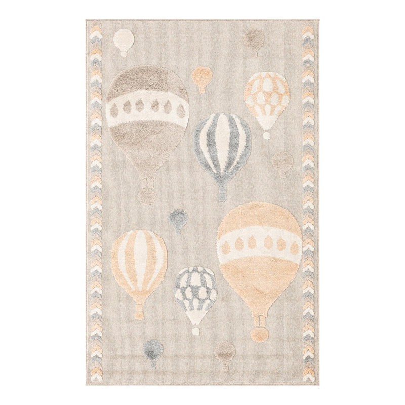 Unique Loom Balloons Whimsy Kids Rug, Rectangle 5'3" x 8'