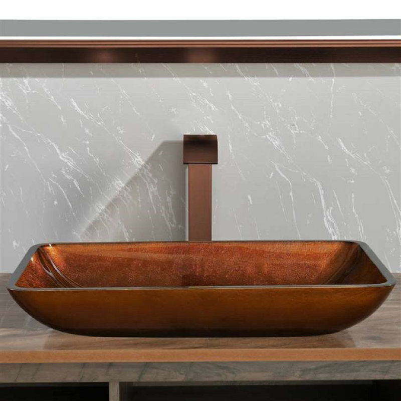 Fontana Vessel Sink and Oil-Rubbed Bronze Touchless Motion Sensor Faucet Set