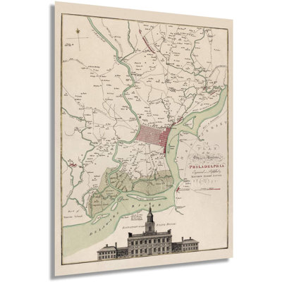 1777, Philadelphie, Pennsylvanie, carte, affiche, art mural