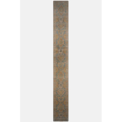 One-of-a-Kind Runner 2'7" X 20' New Age Runner Area Rug Green