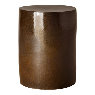 Tabouret de jardin cylindrique en céramique fabriqué à la main H 20 po