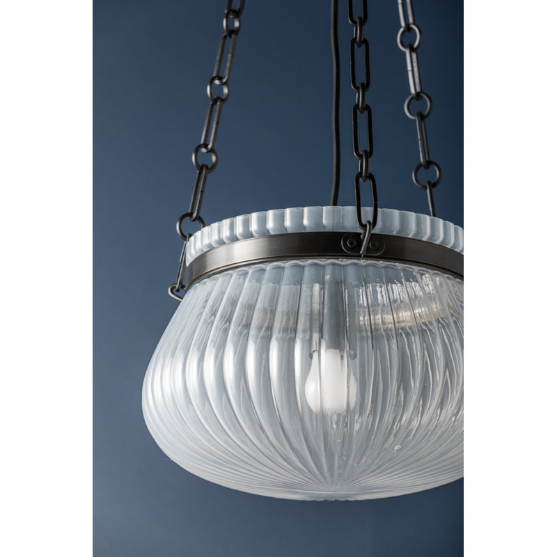 Granby 1 Light Pendant, 9.5" H x 13" W x 13" D, Antique Bronze