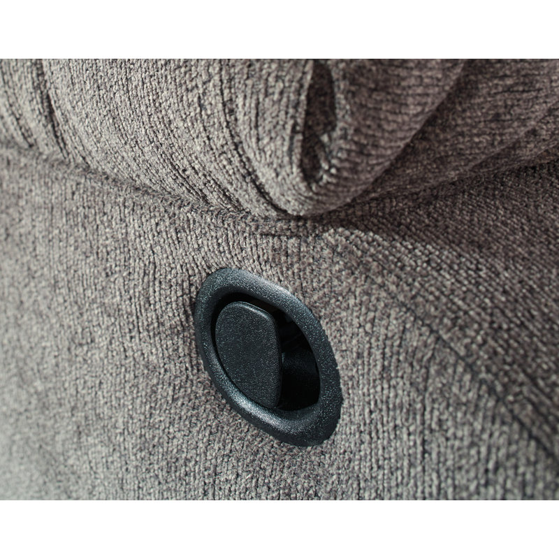 Causeuse inclinable rembourrée , Polyester gris, H 40 po x l 63 po x P 40 po