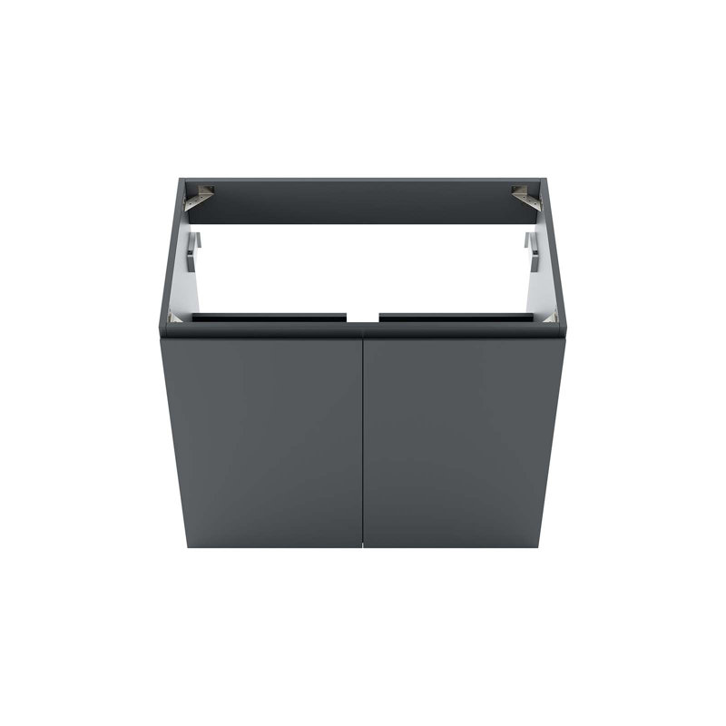 Base de meuble-lavabo simple 29,5 po mural seulement, gris