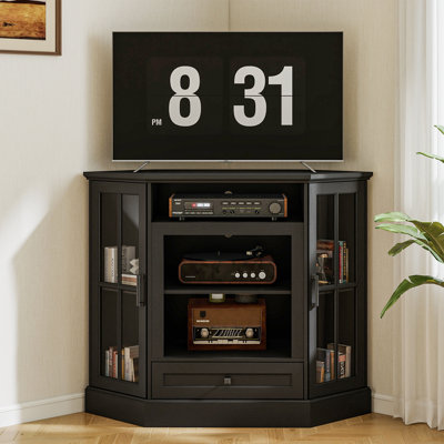 Corner TV Stand with Storage for 50 Inch TVs