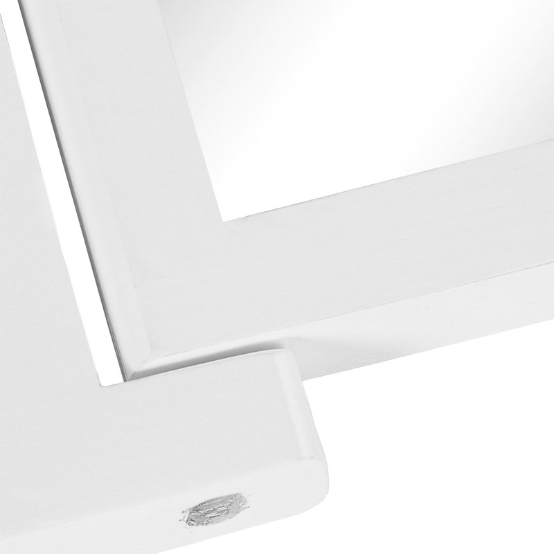 Wood Flat Floor Mirror, White