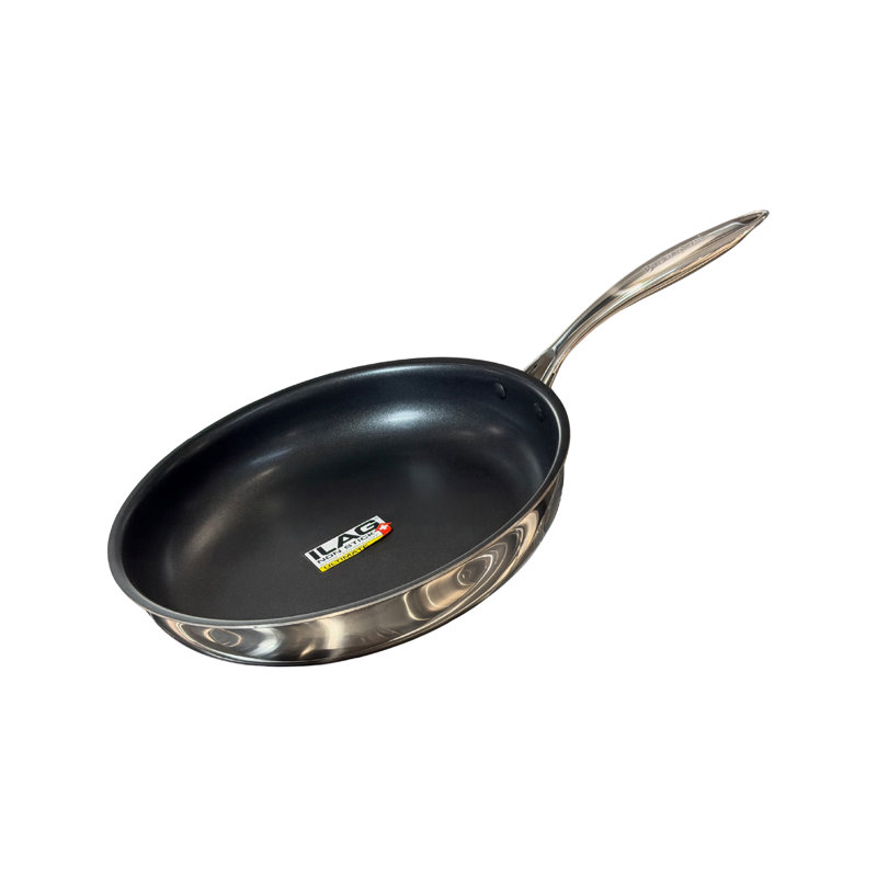 Buckingham Elite Tri-Ply 18/8 Stainless Steel Frying Pan with ILAG Ultimate Non-Stick Coating  , 24 cm