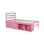 Lit plateforme en bois avec tablettes de rangement amovibles, deux tiroirs de rangement intégrés pour plus de commodité-319592926-319592924