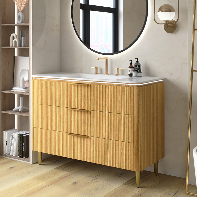 Meuble-lavabo 48 po avec lavabo, Chêne, 48.03"