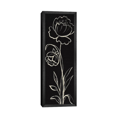 Black Floral II Crop by Silvia Vassileva - Floater Frame Panoramic Gallery-Wrapped Canvas Giclée on Canvas