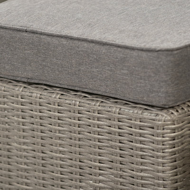 Outdoor Barbados Half Weave L-shape Corner Seating Set with Ceramic Table Top and Cushions, Right