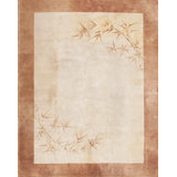 Antique Light Open Cream Color Filed Chinese Art Deco Room Size Rug