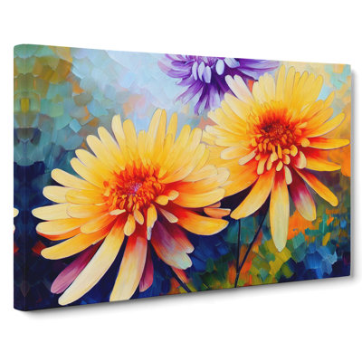 Chrysanthemum Flowers - Wrapped Canvas