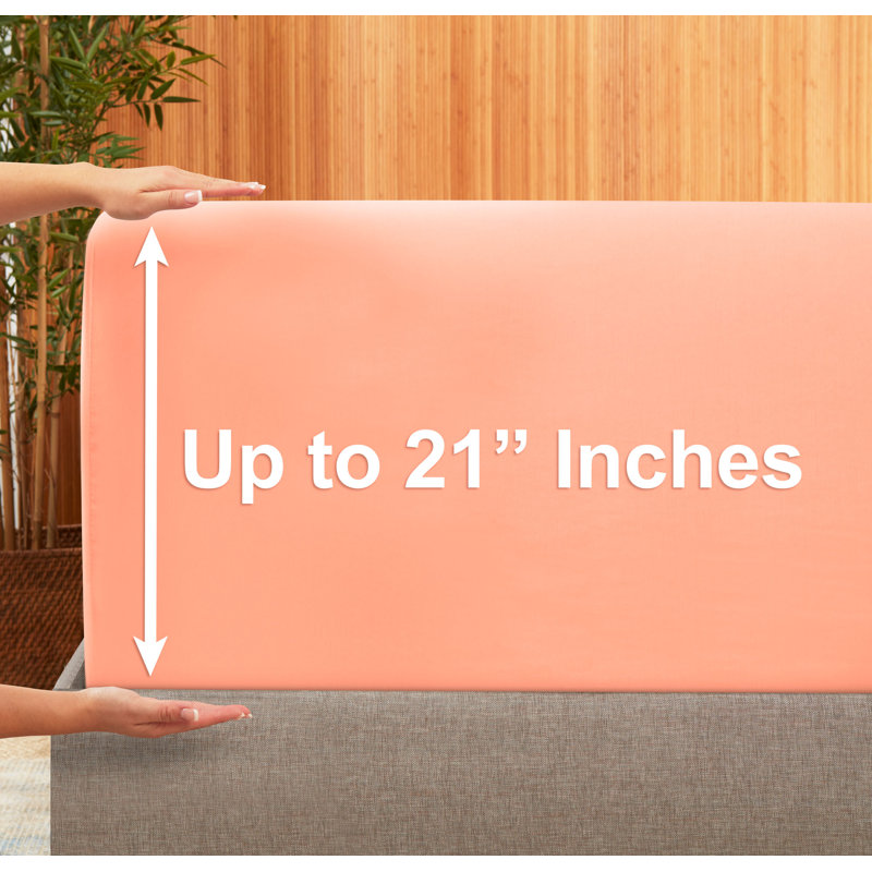Premium Microfiber Fitted Sheet, Misty Rose, Full Fitted Sheet