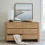 Commode à 6 tiroirs cannelés, commode double large avec silhouette incurvée 59 "Cove