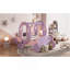 Lit de voiture avec couronne Princess, lit plateforme en bois avec escalier-485416789