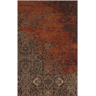 Tapis abstrait rouille / brun Anwick