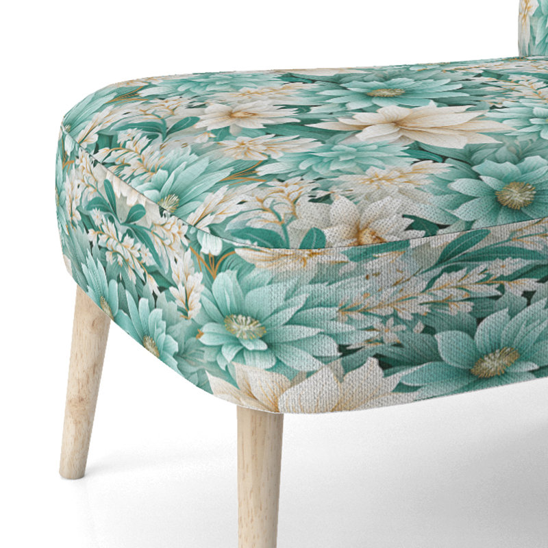 Chaise d'appoint rembourrée Bohemian Dream Emerald Dahlia