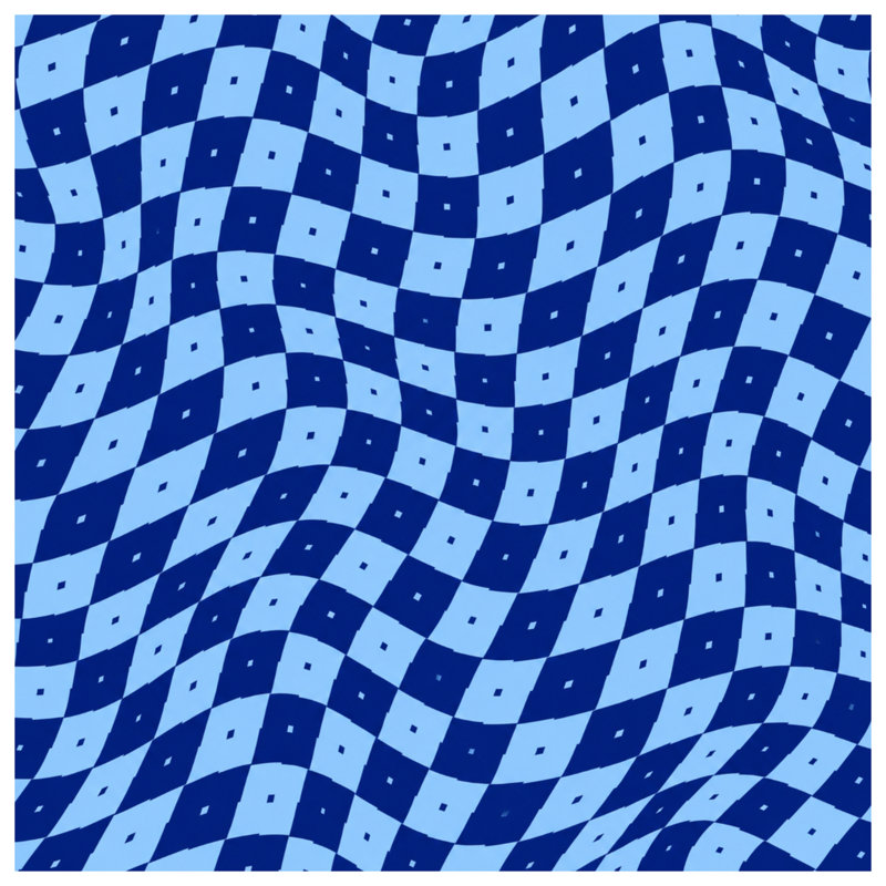 Wavy Checkered Pattern Quilted Bedspread All Sizes, Queen