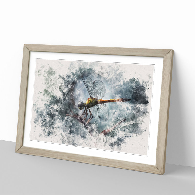 Dragonfly Vol.5 - Picture Frame Graphic Art, Oak, 36cm H x 48cm W x 2cm D