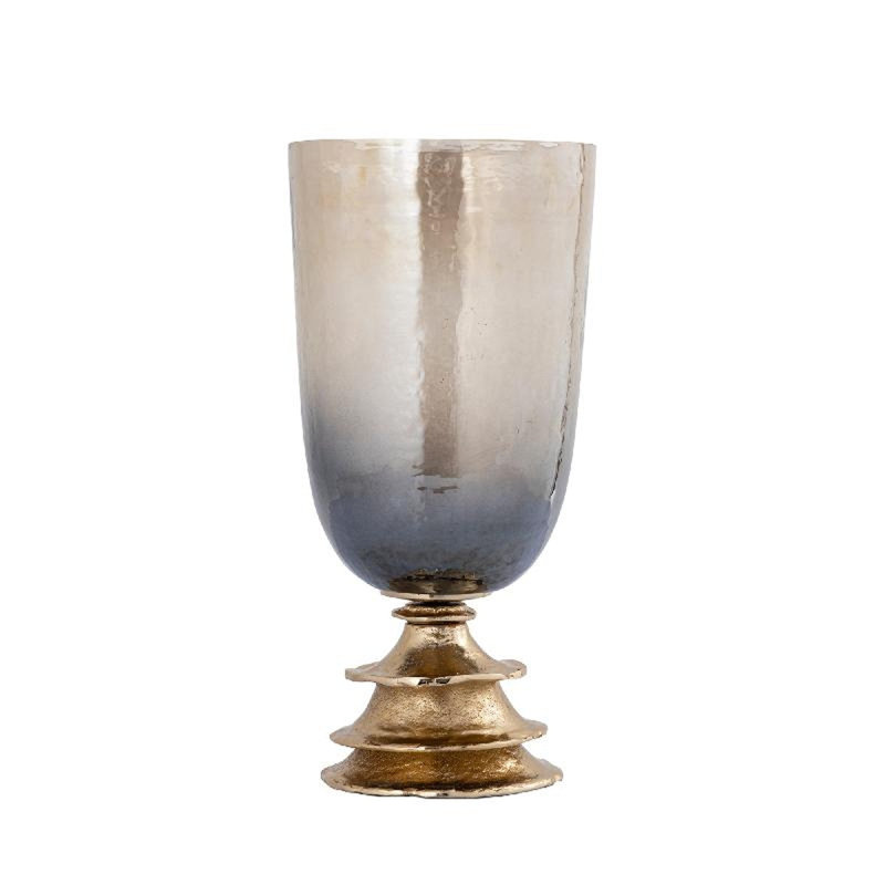 Glass Tabletop Tealight Holder, 44cm H x 21cm W x 21cm D