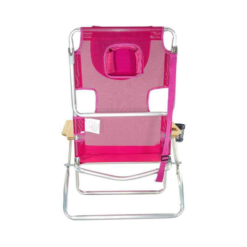 Chaise longue d'extérieur à haut dossier avec repose-pieds Ostrich The Altitude 3N1, rose, Rose