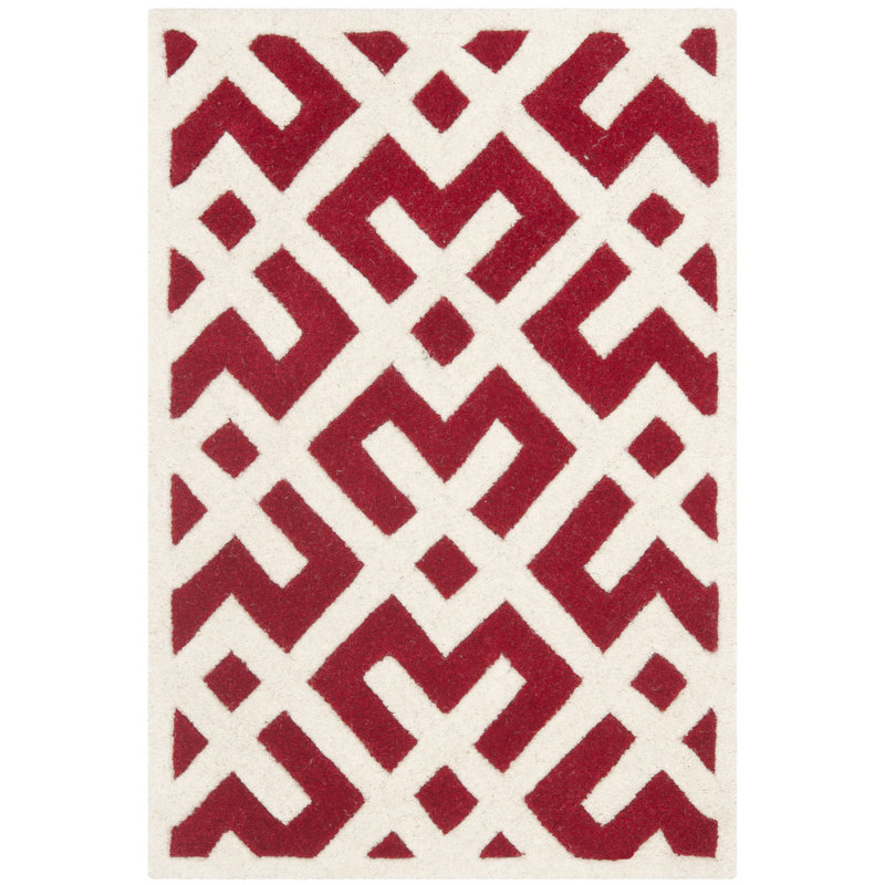 Teresita Hand Tufted Wool Geometric Rug, Rectangle 2' x 3'