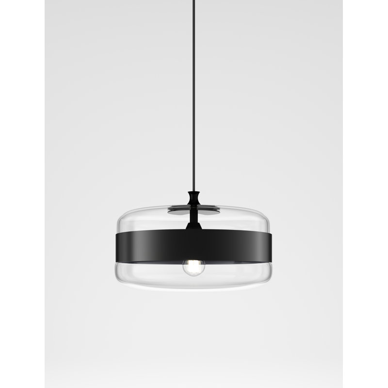 Futura 1 - Light Pendant, 89" H x 16" W x 16" D, Black/Crystal, Matte Black