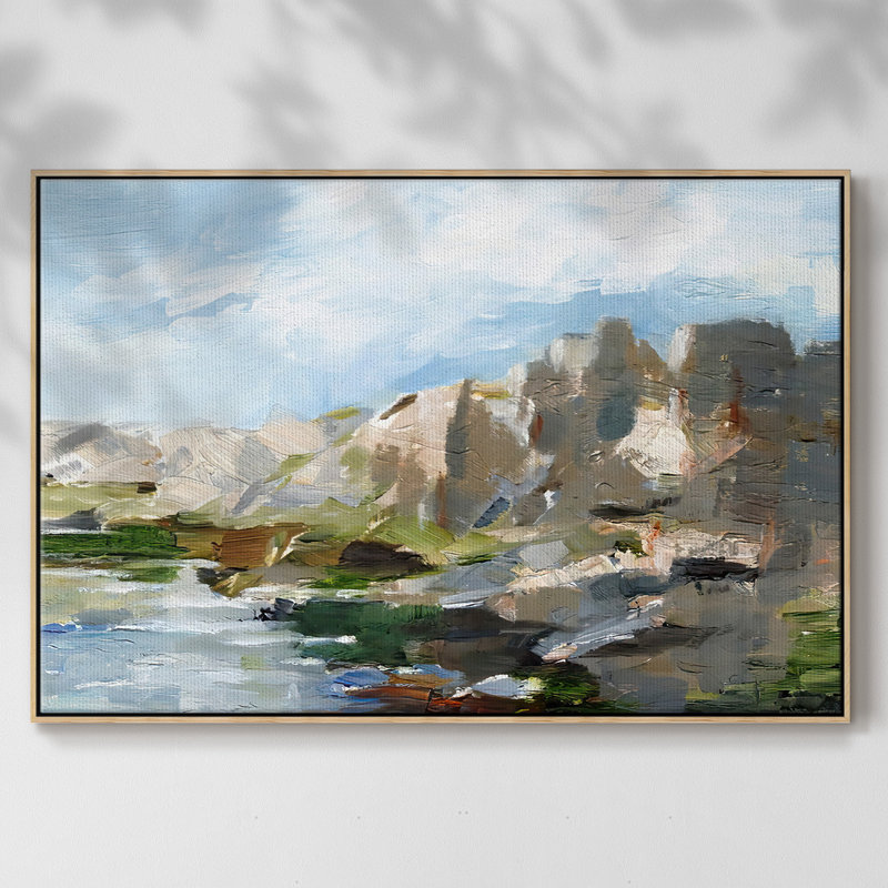 Western Cliff II, reproduction d'art sur toile, H 25 po x l 37 po x P 2 po, Naturel