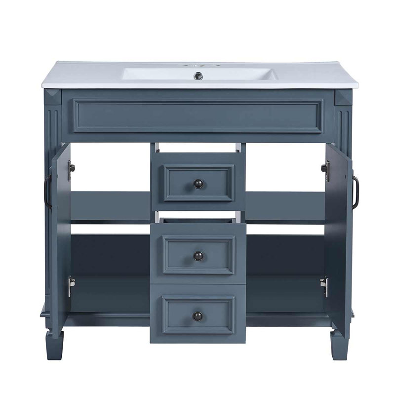 Ensemble de meuble-lavabo simple 36 po Darthula, Bleu