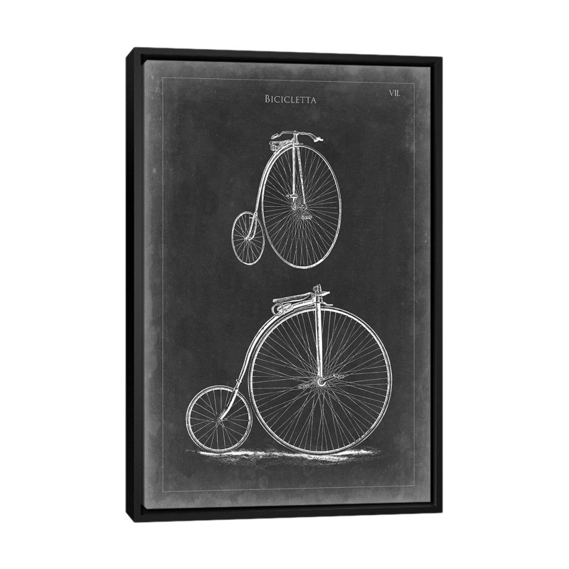 «Vintage Bicyclcles II», reproduction d'impression sur toile tendue, H 26 po x l 18 po x P 1,5 po, Toile avec cadre noir