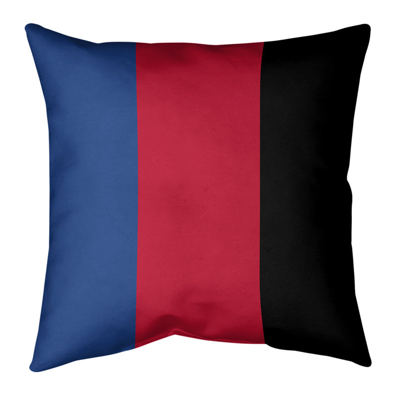 Coussin Los Angeles Los Angeles, 18 po x 18 po, Bleu / Rouge / Noir, Polyester/ Bourre en polyester
