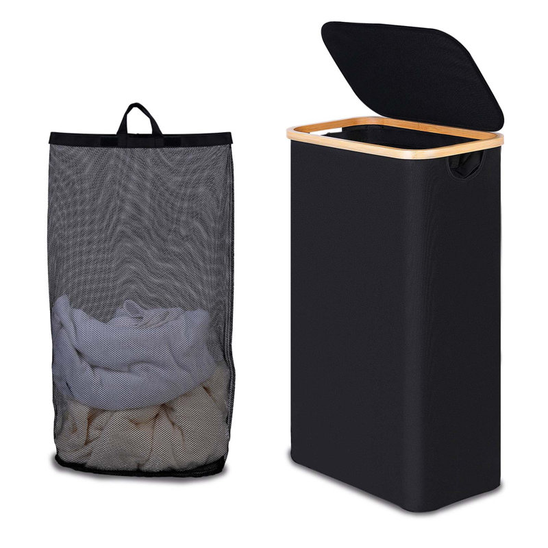 Bhargava Laundry Hamper with Handles, 70 x 41 x 22, Black