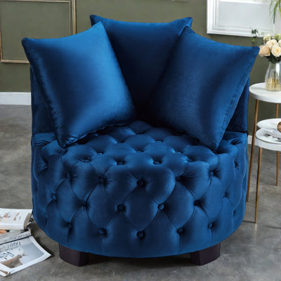 Chaise pivotante rembourrée et capitonnée