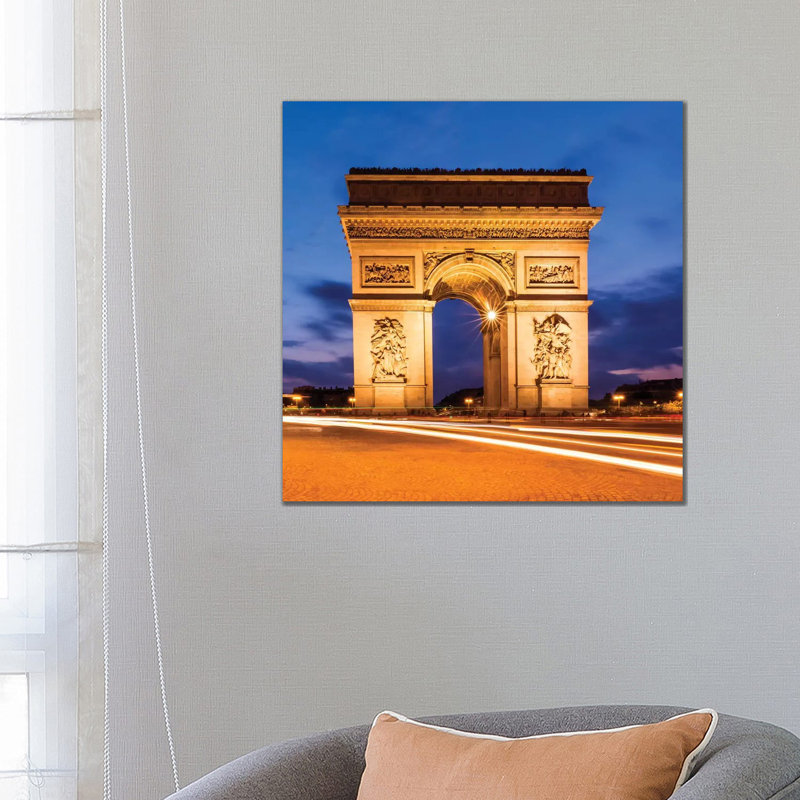 Paris at Night Arc De Triomphe 1 Piece Wrapped Canvas Wall Art, 66.04 cm H x 66.04 cm W x 1.91 cm D